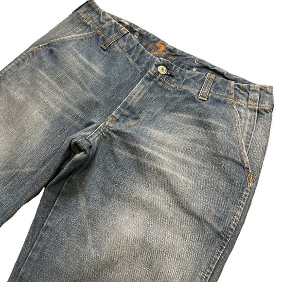 Vintage Y2K 7 for All Mankind 100% Cotton Flare Jeans Size 28 - Picture 6 of 16